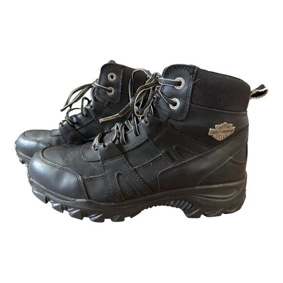 Harley-Davidson Leather Motorcycle Boots Men’s 10.5 Black Lace Up Riding Boots main image 8